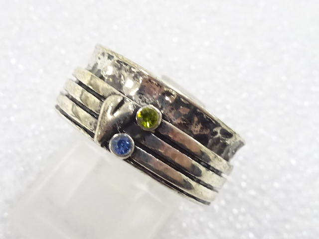 JAPANESE KIMONO / ANTIQUE COLORED STONE RING (SIZE 12)